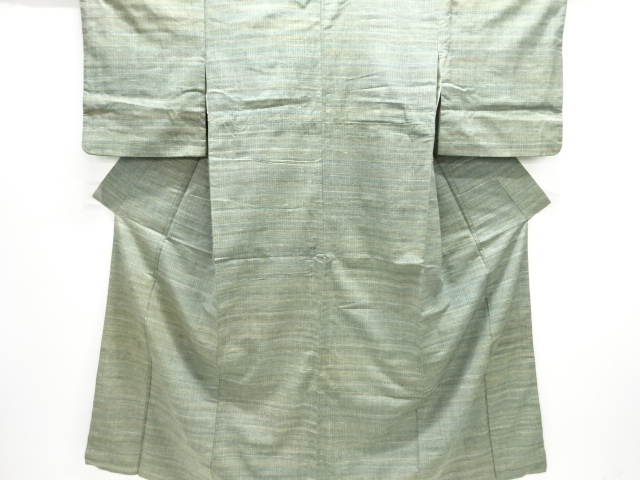 JAPANESE KIMONO / ANTIQUE KIMONO / SILK / TSUMUGI / WOVEN STRIPE